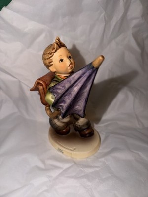 Goebel Hummel #420 IS IT RAINING Boy Figurine with Umbrella W Germany 6''