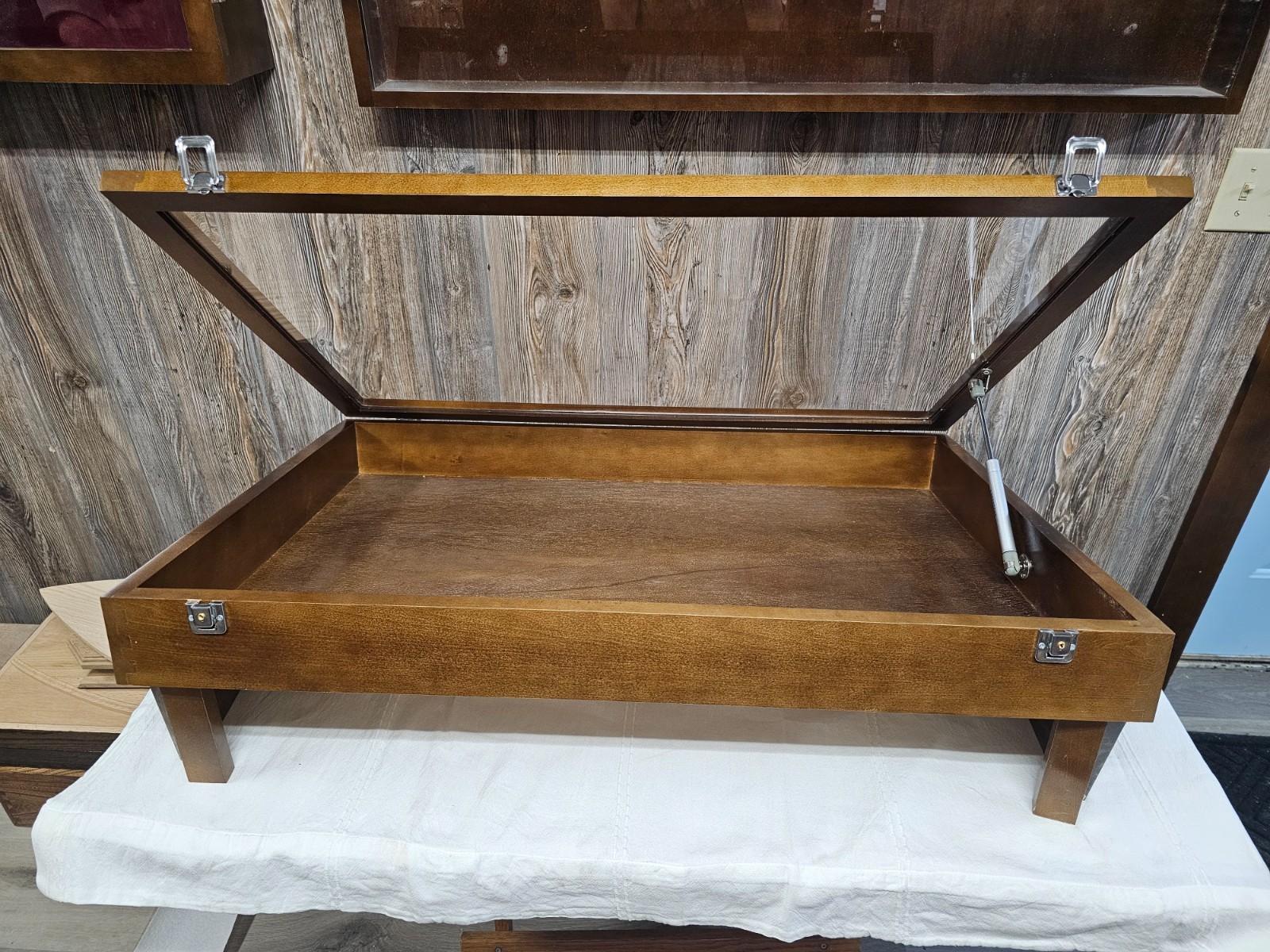 wood trade show display case