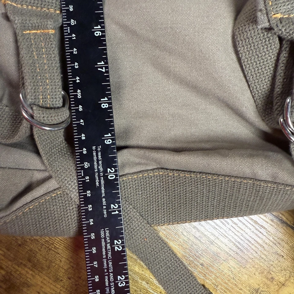 Mochila vintage Rothco bolsa de implantação OD lona verde combate estilo militar 63 - Imagem 4 de 4