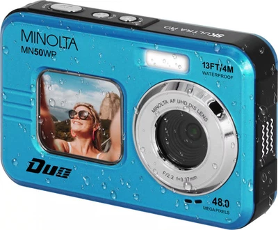 Minolta - Duo MN50WP 48.0 Megapixel Waterproof 5K Video Digital Camera with D...