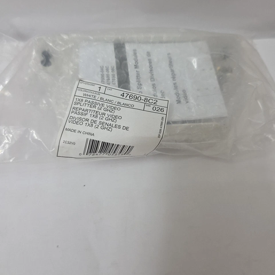 Leviton 1x8 Passive Video Amplified Splitter Module, White 47690-8C2 - Image 2 of 3