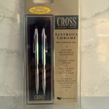 Cross Lustrous Chrome Ball Point Pen  Pencil Set 3501CS New in Sealed Box 1994