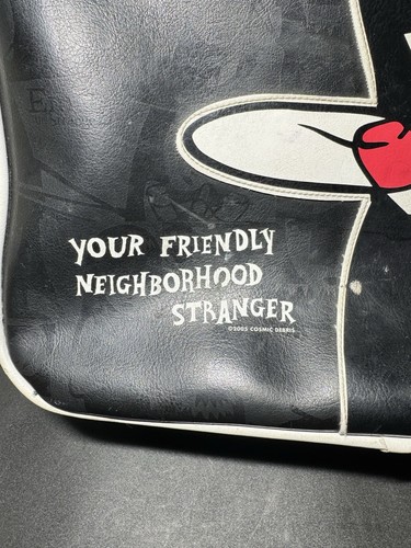 Emily The Strange 2005 Black Leather Adjustable Strap Messenger Bag Rare - Picture 3 of 17