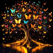 MEIYUDA Tree Diamond Painting Kits for Adults, 5D of Life LMY064, black