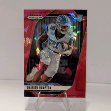 Panini 2025 Prizm Draft Picks Omarion Hampton #74 Red Ice Prizm Rookie Tar Heels