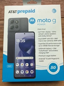 Motorola Moto G Puissance 5G 2025 6.8" 128GB AT&T Smartphone prépayé 50MP Ardoise grise