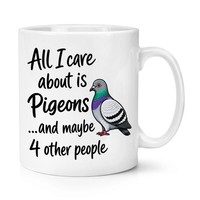 Gift Base Keramik Kaffeebecher 10Oz Weiß Vogel Motiv Tasse