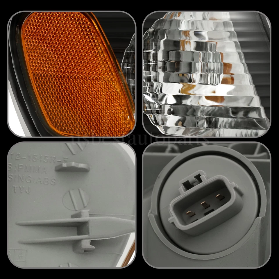 Juego de 4 faros negros con luces de señalización de esquina L+R para Toyota Corolla 2001-2002 Foto 4 de 4