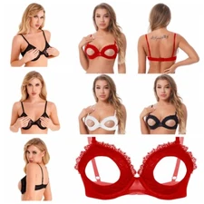 iEFiEL  Women's Nipple Bralette Push-up Bralette Top Adjustable Straps Bra Top