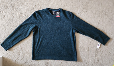Van Heusen Mens Storm Blue Flex Fleece Crewneck Pullover Sweatshirt XXL