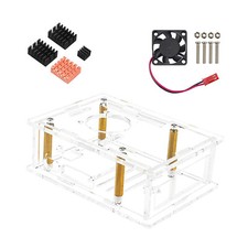 For Raspberry Pi 5 Development Board Acrylic Protective Shell w/ Cooling Fan