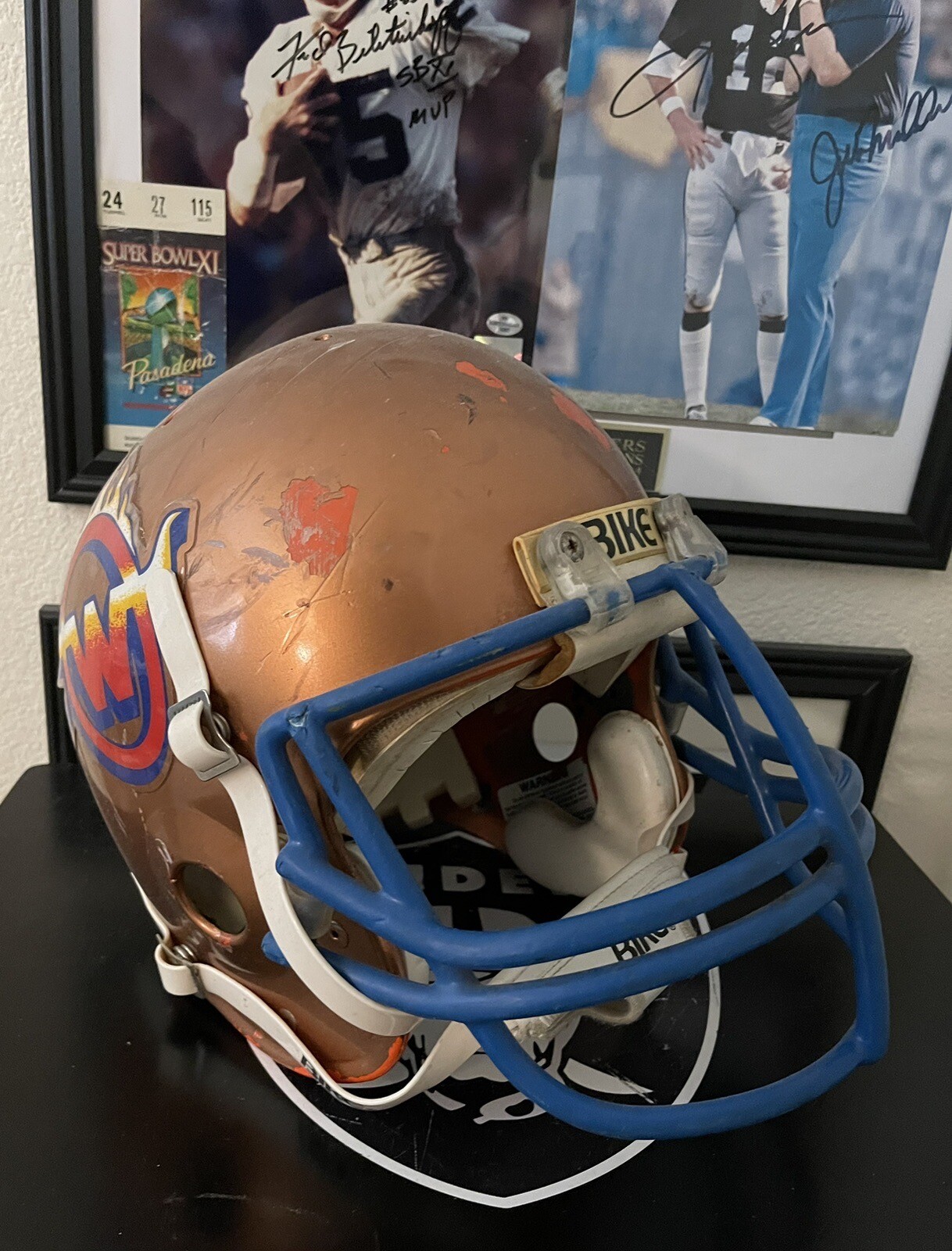USFL Arizona Wranglers Game Worn Used Bike Football Helmet Large Green
