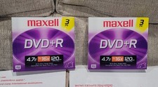 6 Lot Maxell 2 - 3 Pack DVD R - Up to 16X 4.7GB Write Once Single Sided Discs