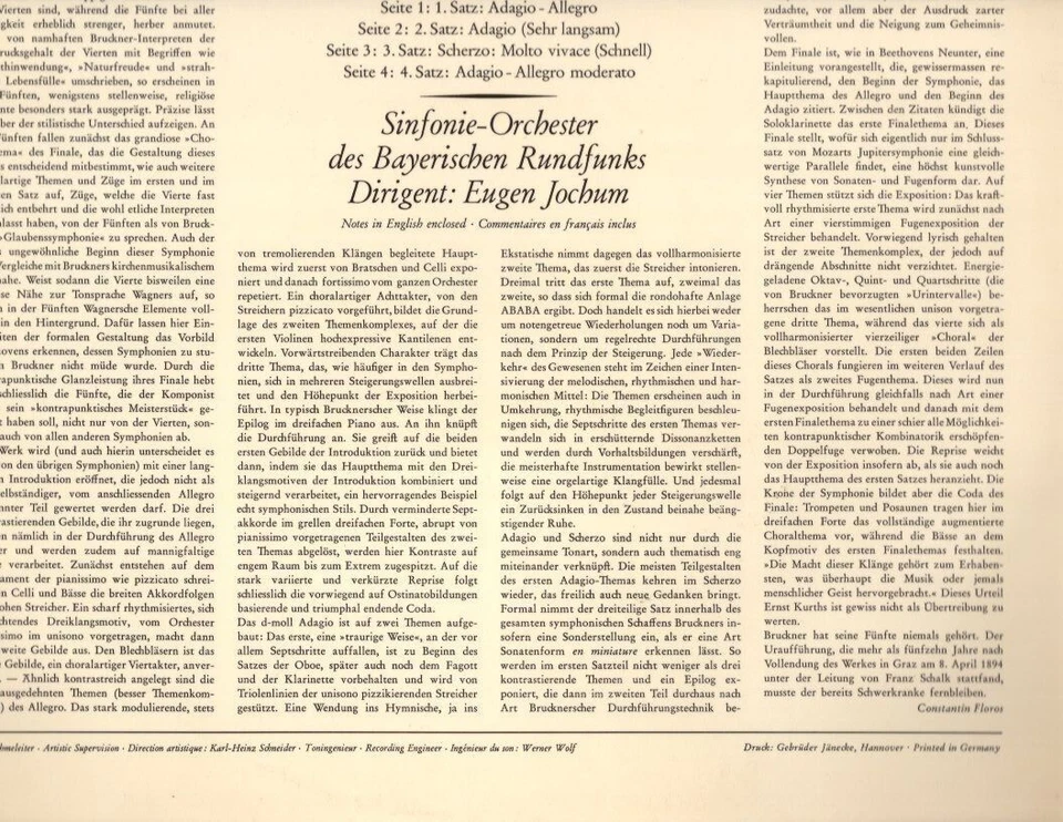 Bruckner: Rundfunks, Jochum - Symphonie Nr. 5 2x Vinyl LP Foto 4 de 4