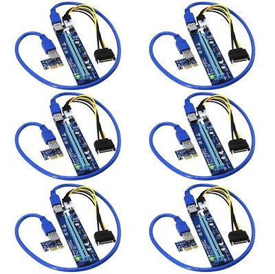 6 PIN PCI-E Riser Ver 0006c for Bitcoin Litecoin ETH Coin Mining Powered USB 3.0