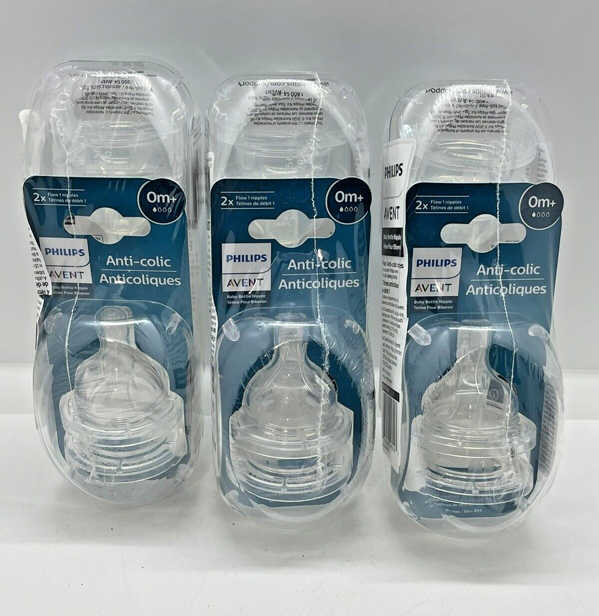 Philips Avent Anti-colic Flow 1 Baby Bottle Nipple 0m 12 Nip