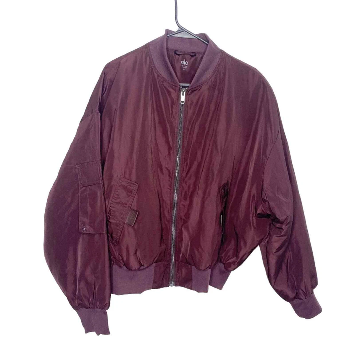 ALO Yoga it girl bomber jacket medium burgundy