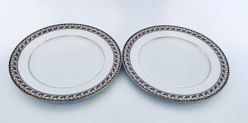 Noritake Indigo Waltz Lot of Two Bread & Butter Plates Blue Gold Scroll Edge - Picture 19 of 20