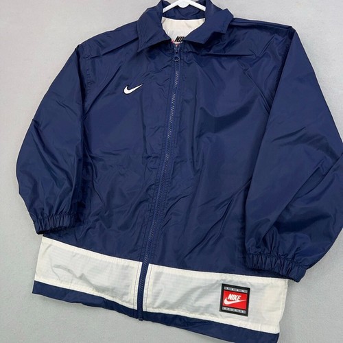 Vintage Nike Windbreaker Kids Small Blue White Track Jacket Performance Swoosh - Picture 4 of 10