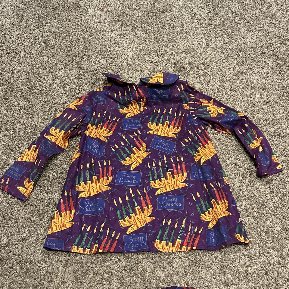 Happy Kwanzaa 睡衣套装手工制作紫色女孩套装假日 A50 — 第 3/4 张图片
