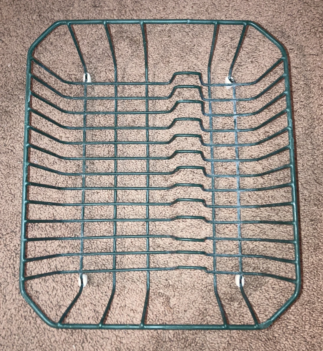 Vintage Rubbermaid Dish Drying Rack Drainer Green Metal Wire Large