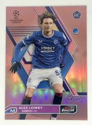 2022-23 Topps Finest UEFA Rose Gold Refractor /75 Alex Lowry Rookie RC