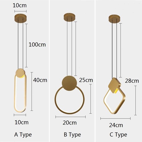 LED Pendant Light Bedroom Lamp Shop Gold Ceiling Lights Kitchen Pendant Lighting - Picture 2 of 15