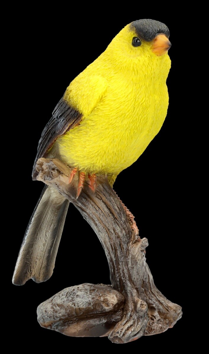 Garden Figure Bird - Canary On Branch - Animal Figure Birds Decor HotAnt 11.5 Cm