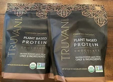 2 Pack! Truvani Organic Chocolate Plant Based Protein Powder 24.76oz  09/26