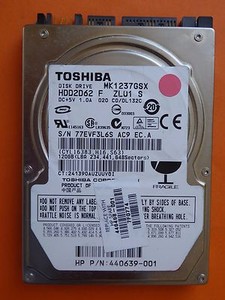 120 GB Toshiba MK1237GSX HDD2D62 F ZL01 S | DL123C