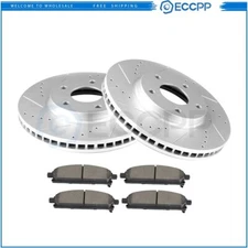 For Nissan Quest 2004 - 2009 Front Brake Rotors & Metallic Pads Drill Slot