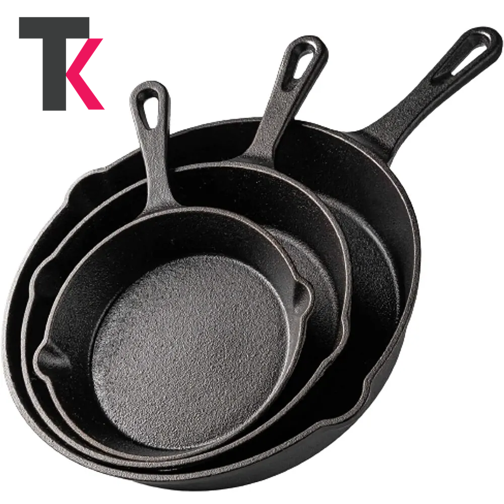 Heavy NonStick Frying Pan Cast Iron Skillet Oven Safe Grill Cookware