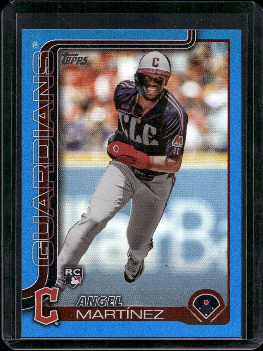 2025 Topps #27 Angel Martinez RC Blue Rainbow Foil /150 Cleveland Guardians