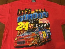 Vintage 2001 NASCAR  Jeff GORDON 4 Time Champion Chase Shirt Jumbo Print NIP Lrg