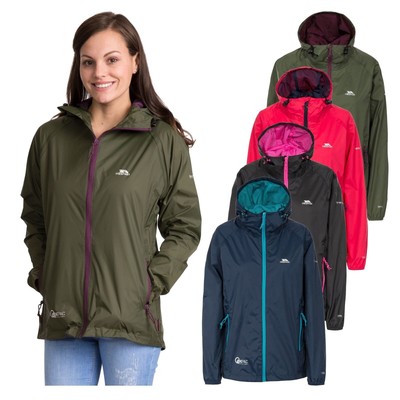 Trespass wasserdichte Damenjacke Packaway Regenmantel Qikpac