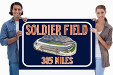 Chicago Bears Soldier Field - Miles to Stadium Highway Road Sign Customize the 