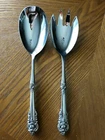 NICE HUGE 11"+ WALLACE GRANDE BAROQUE SALAD SERVING SET STERLING SILVER
