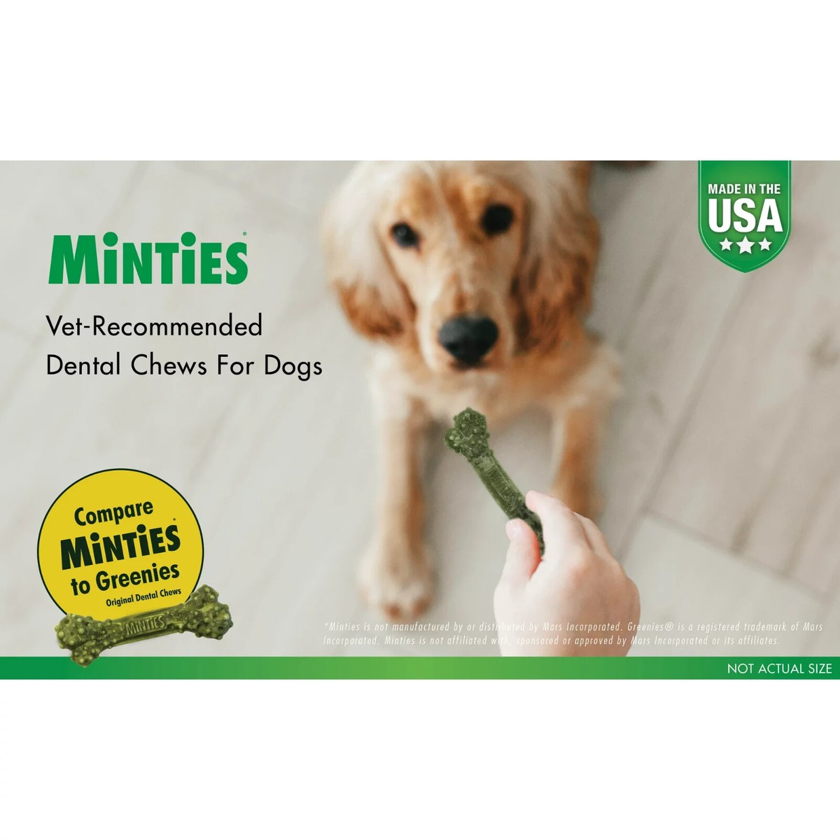 MINTIES Dog Dental Bone Treats, Dental Chews for Medium/Large Dogs
