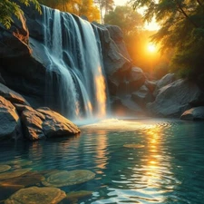 Digital Picture of Beautiful Waterfall printable file