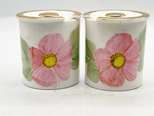 VINTAGE 2ER SET PAAR GOLD VERGOLDET ROSA BLUMENKONSERVE T&Ouml;PFE JAME ZUCKERK&Auml;NNCHEN