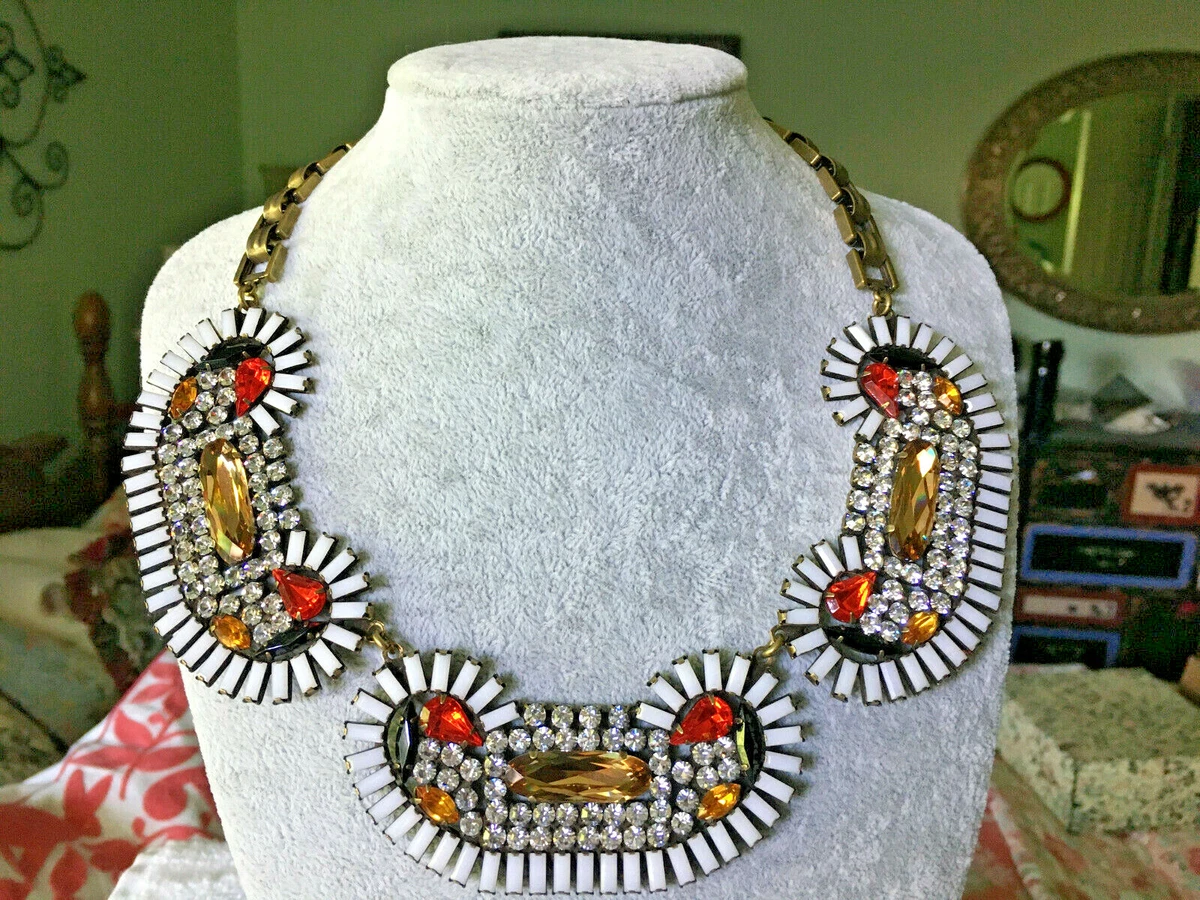 DANNIJO Mallorca Red Multi crystal gold plated Necklace 16 18