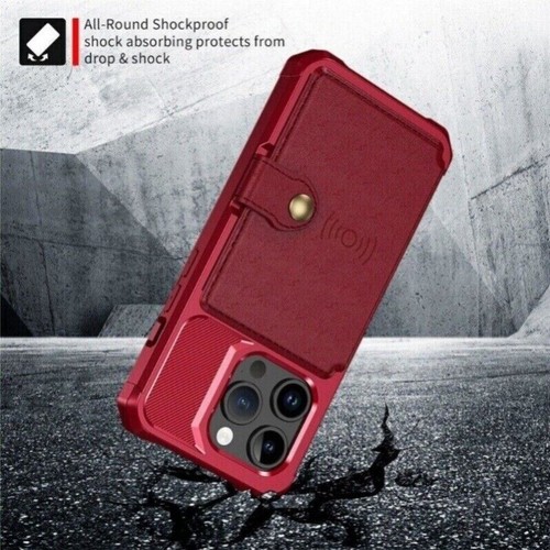 For iPhone 16e 15 14 13 12 11 Pro Max Plus X Wallet Leather Card Slot Case Cover - Picture 22 of 67