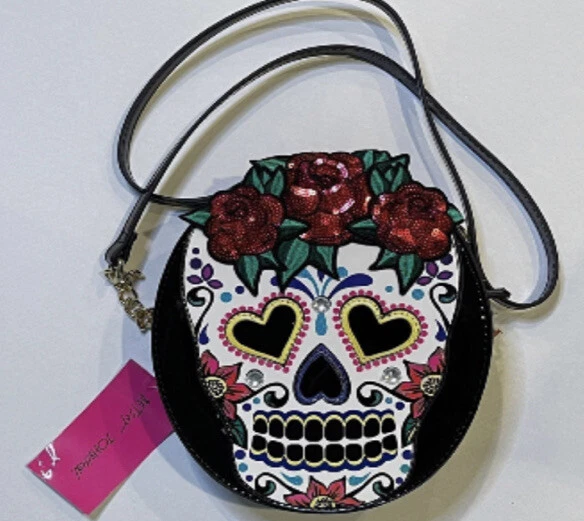 Betsey Johnson Halloween "SUGAR SKULL" Kitsch Crossbody Bag/Purse NWT