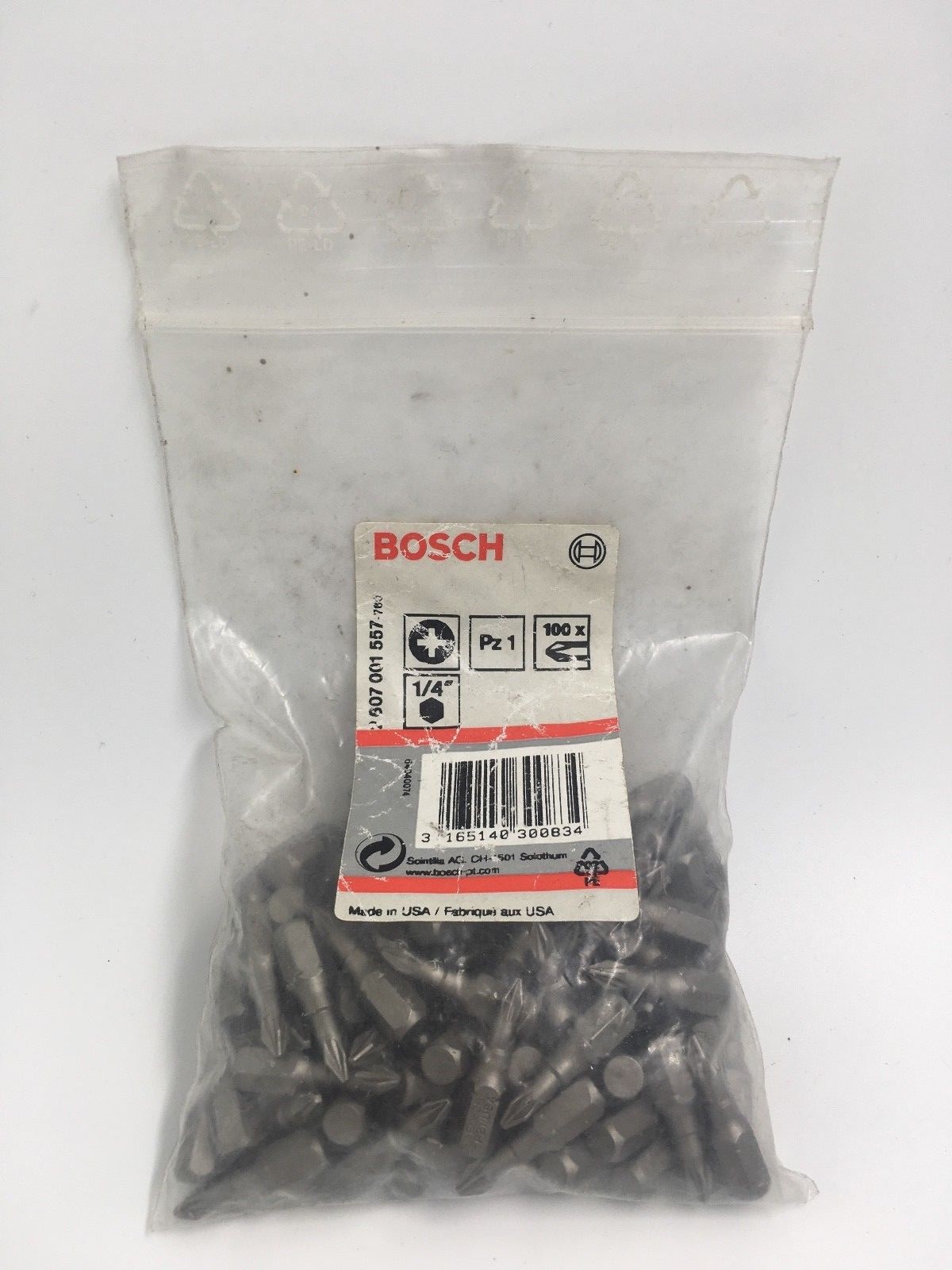 Bosch 2607001557 Screwdriver Bit Extra-hard Pz 1, 25 mm 100 pieces