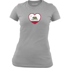 Original Ladies California Heart State Flag T-shirt