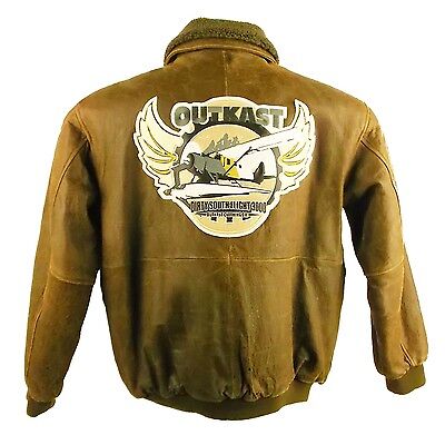 Outkast, FIRST B BOMBER AIR CRAFT STYLE DISTRESSED LEATHER JACKET Ex ...