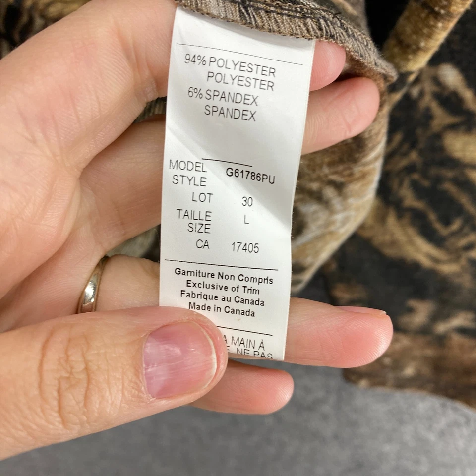 Блузка женская Amanda Matthews L большая коричневая с геометрическим v-образным вырезом с длинным рукавом повседневная - Изображение 4 из 4