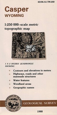 USGS Metric Topographic: Casper, Wyoming 1988 Topo Map