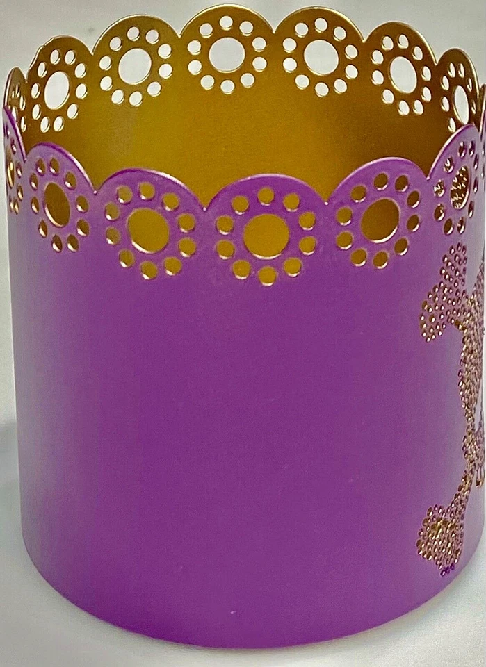 Металлическая банка-подсвечник Yankee Candle Skull фиолетовый ослепительный светильник для Хэллоуина - Изображение 2 из 4