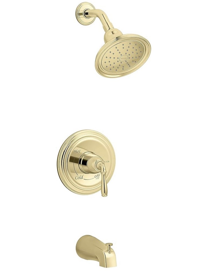 KOHLER Devonshire Rite-Temp Badewannen- & Duschventil Mit Hebelgriff, Auslauf & Duschkopf 2,5 Gpm